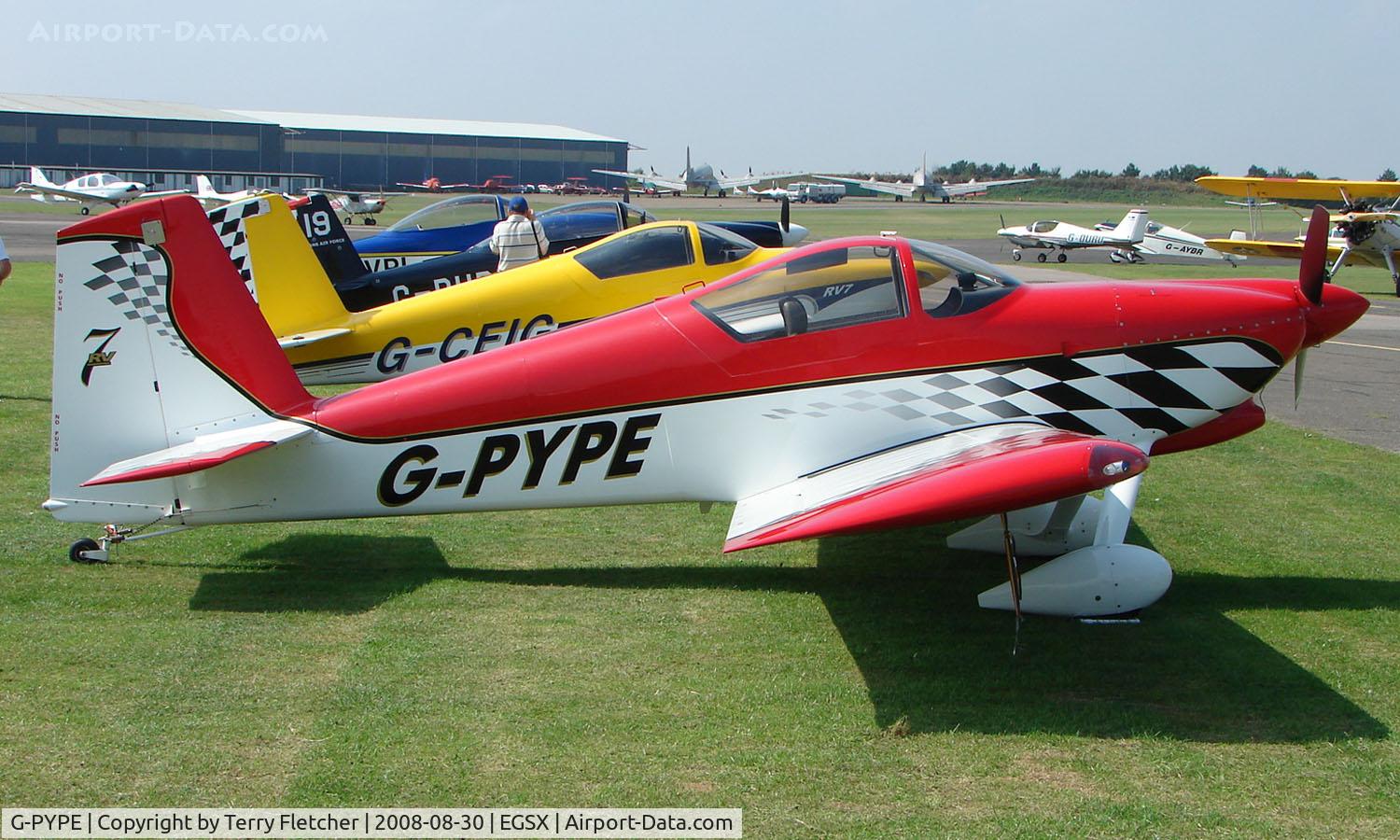 G-PYPE, 2007 Vans RV-7 C/N PFA 323-14398, Participant in the 2008 RV Fly-in at North Weald Uk