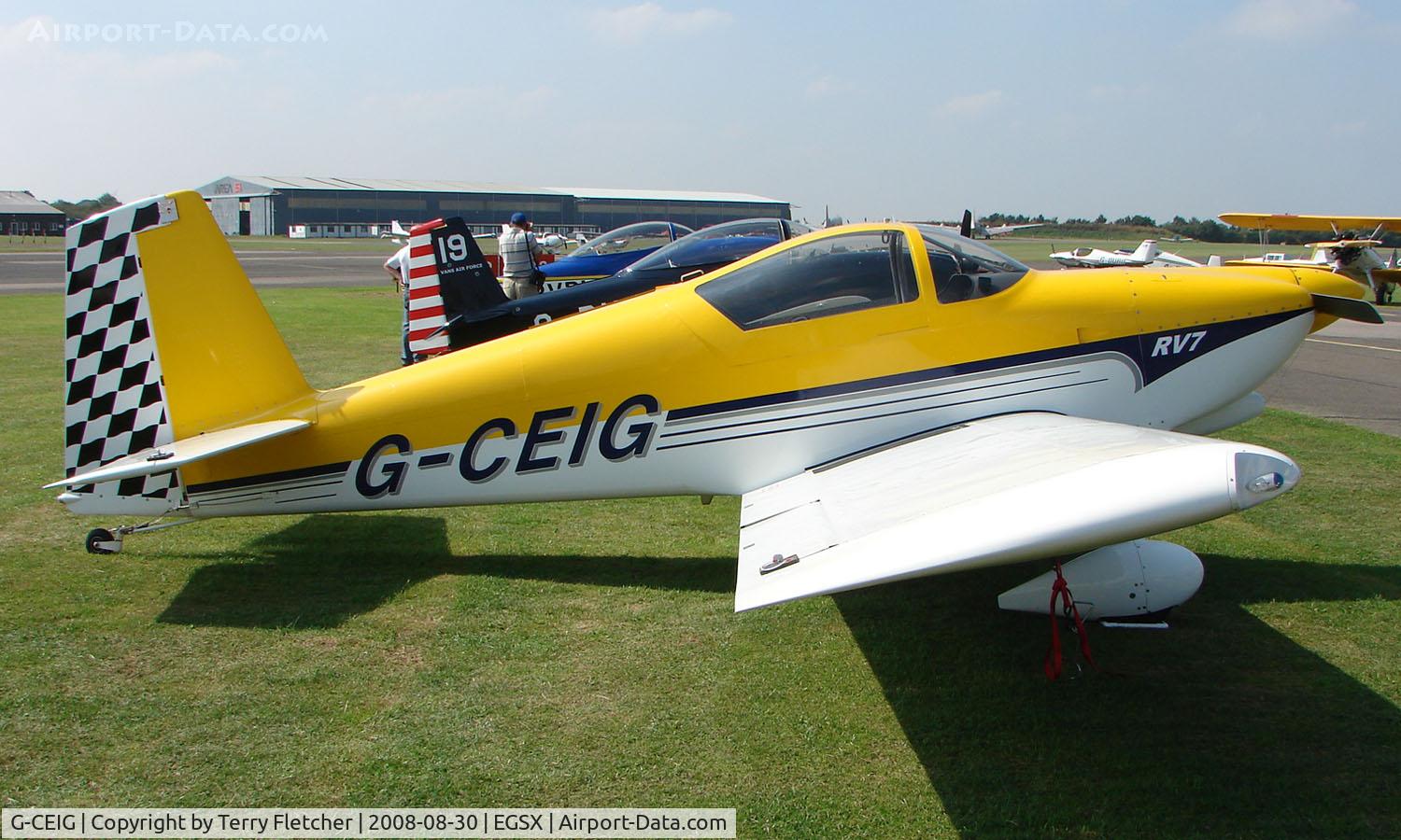 G-CEIG, 2007 Vans RV-7 C/N PFA 323-14402, Participant in the 2008 RV Fly-in at North Weald Uk