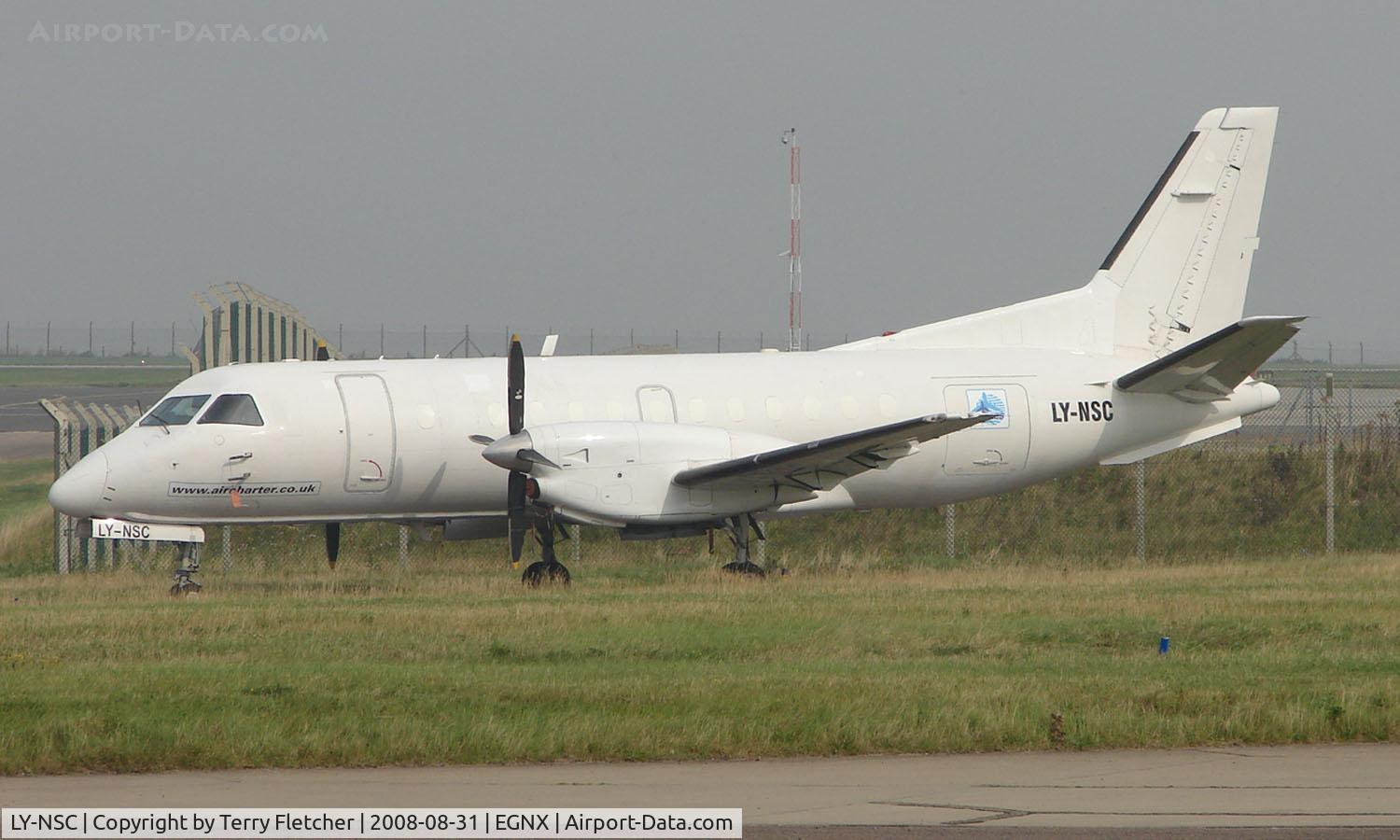 LY-NSC, 1985 Saab-Fairchild SF340 C/N 340A-037, Semi based Latvian registered Saab 340 freighter at East Midlands