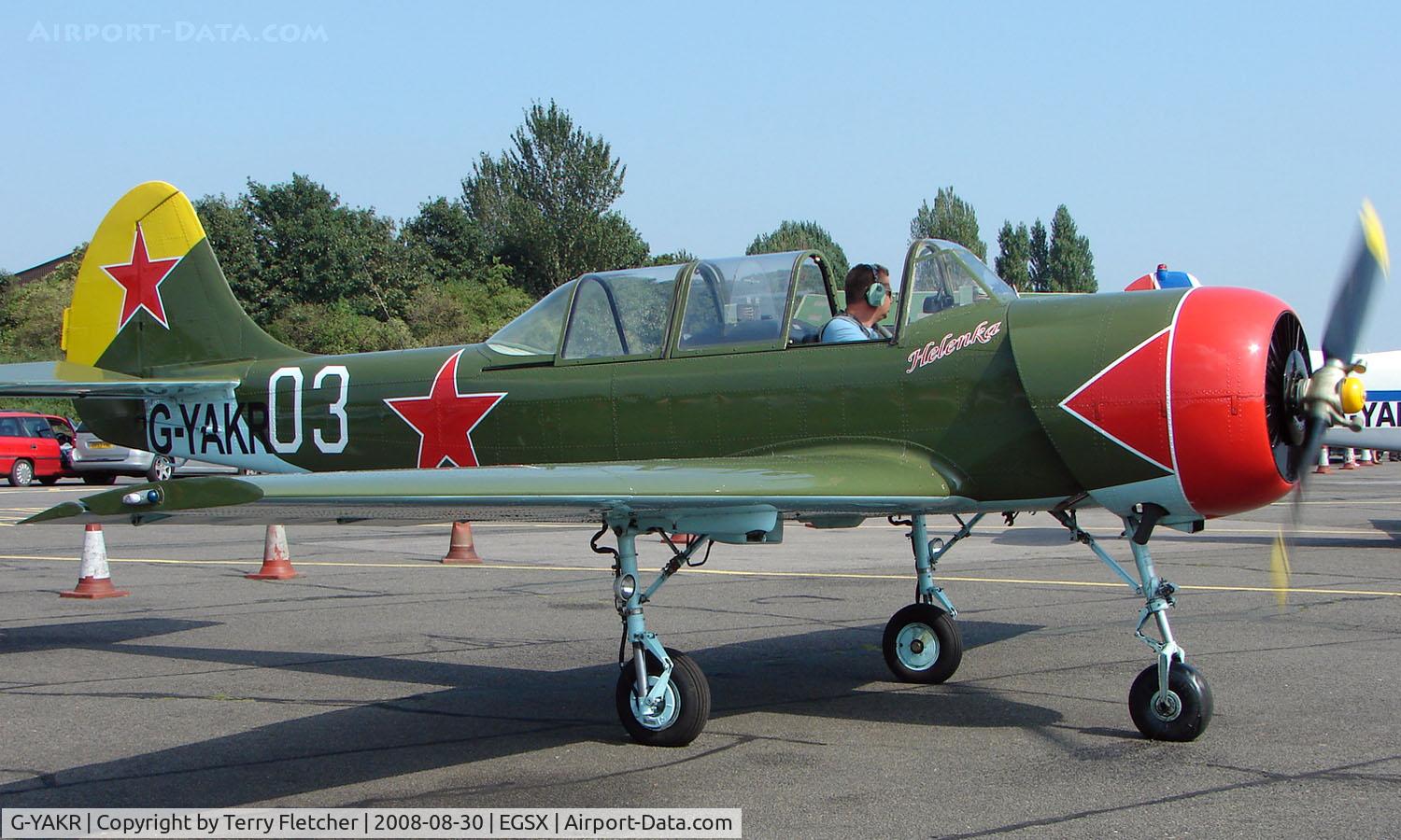 G-YAKR, 1989 Bacau Yak-52 C/N 899803, Yak52 , White 03 , at North Weald