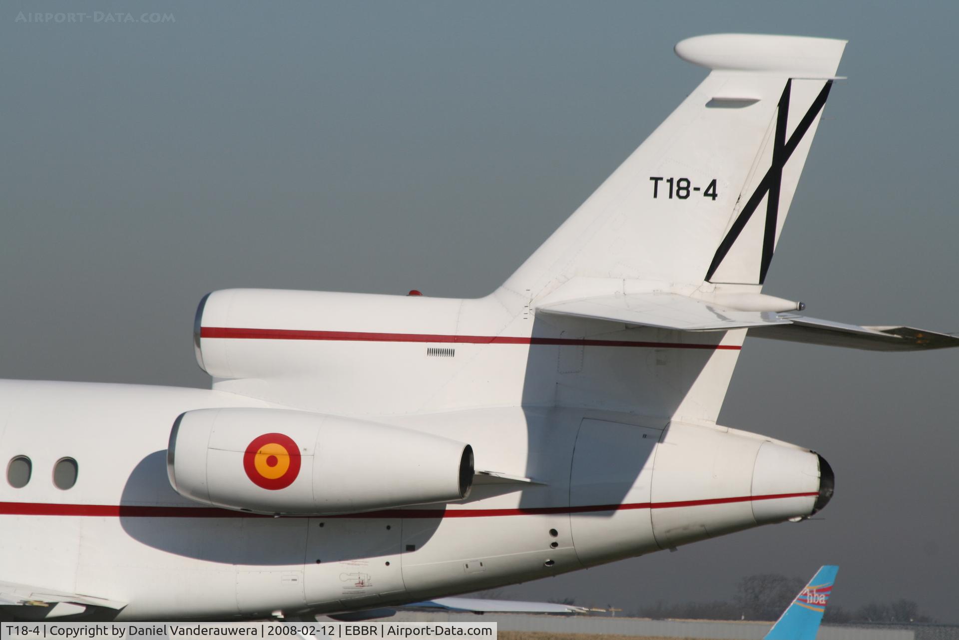 T18-4, 1989 Dassault Falcon 900B C/N 74, parked on General Aviation apron (Abelag)
