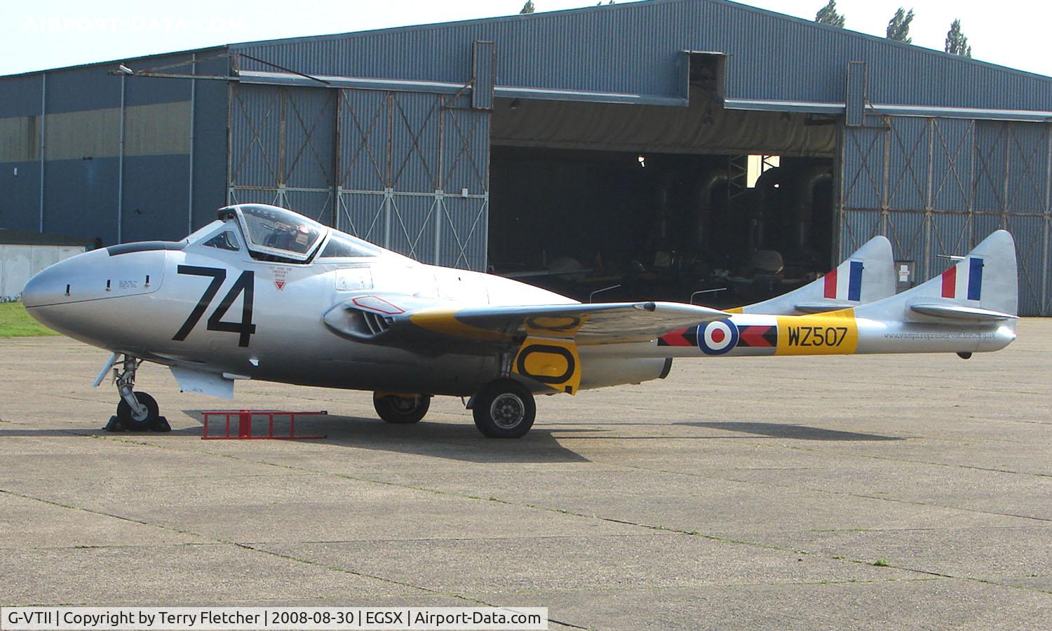 G-VTII, 1954 De Havilland DH-115 Vampire T.11 C/N 15127, WZ507 / G-VTII vampire at North Weald