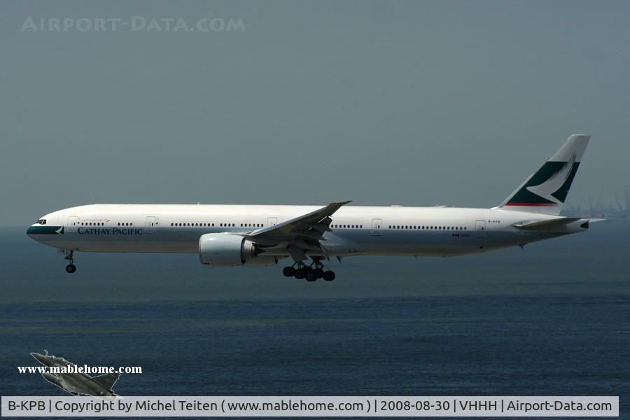B-KPB, 2007 Boeing 777-367/ER C/N 35299, Cathay Pacific approaching runway 25R