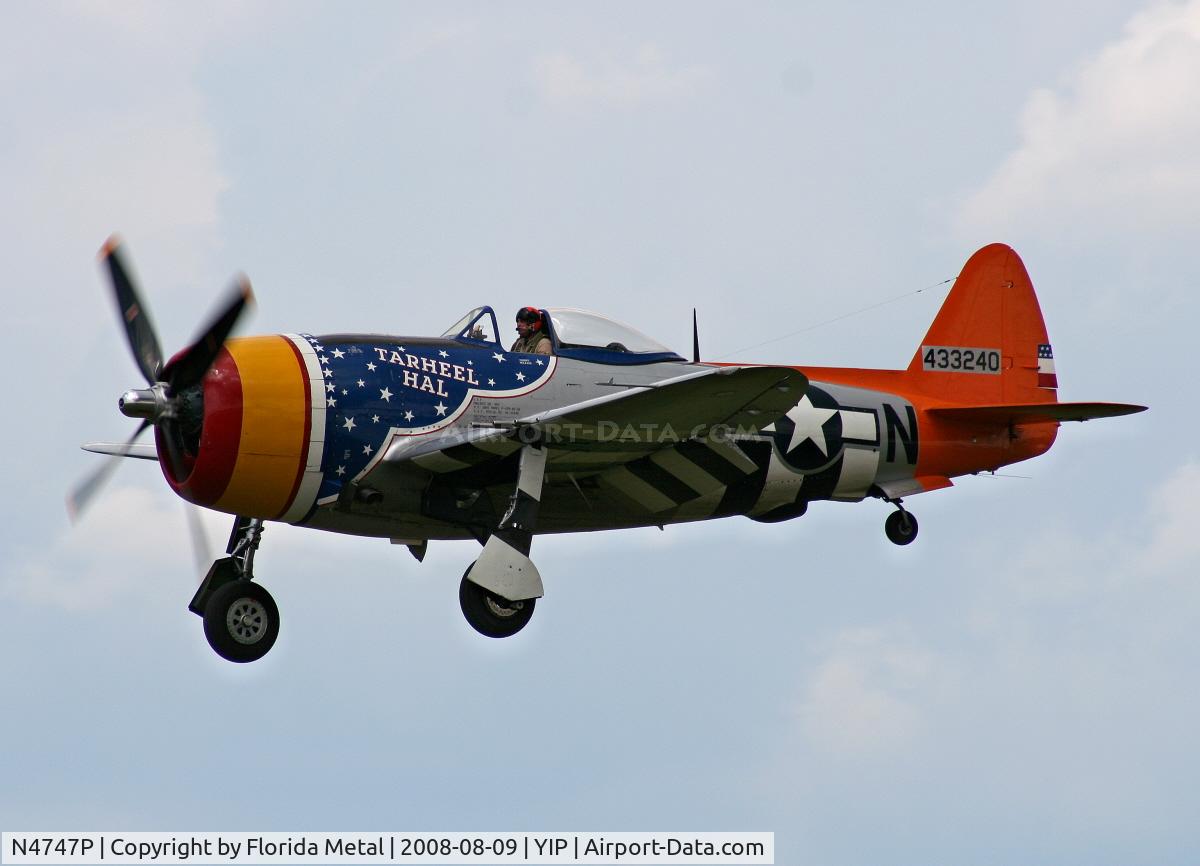 N4747P, 1945 Republic P-47D-40-RA Thunderbolt C/N 44-90368, P-47D Tarheel Hal