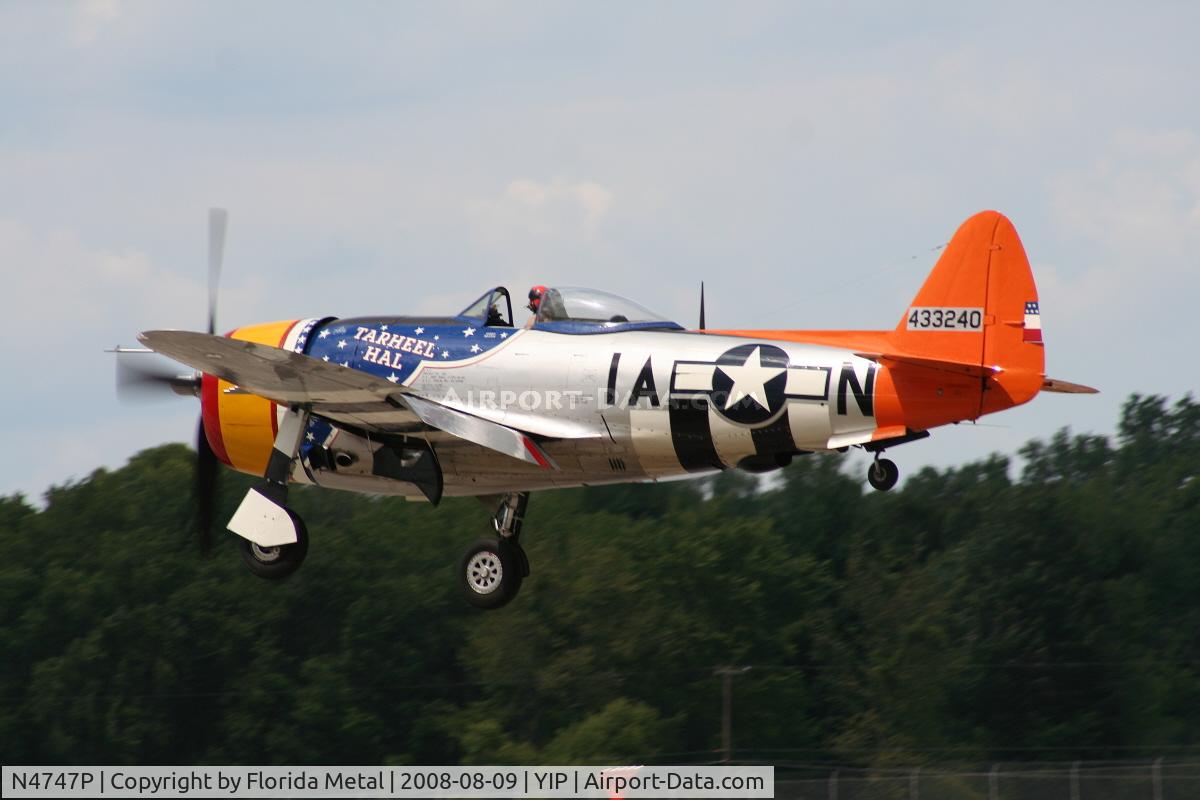 N4747P, 1945 Republic P-47D-40-RA Thunderbolt C/N 44-90368, P-47D Tarheel Hal