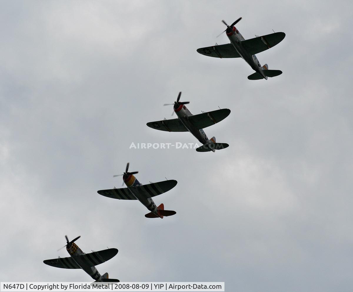 N647D, 1944 Republic P-47D Thunderbolt C/N 8955583, P-47s in formation