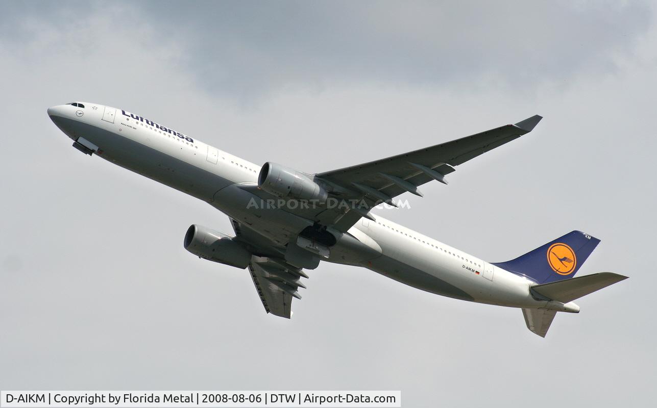 D-AIKM, 2008 Airbus A330-343X C/N 913, Lufthansa A330-300 departing DTW for FRA