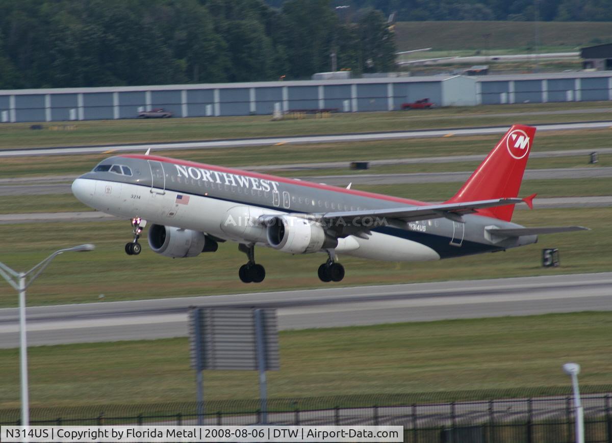 N314US, 1991 Airbus A320-211 C/N 160, Northwest A320