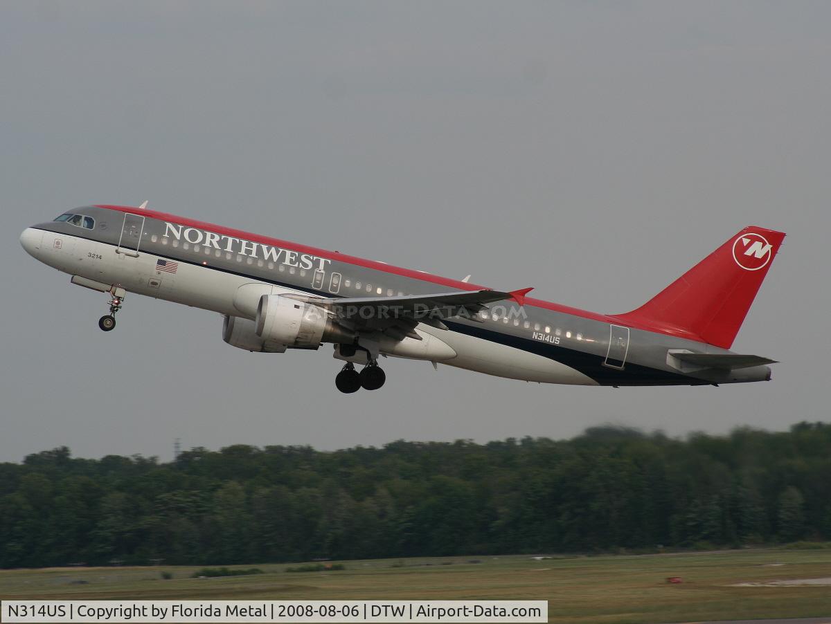 N314US, 1991 Airbus A320-211 C/N 160, Northwest A320