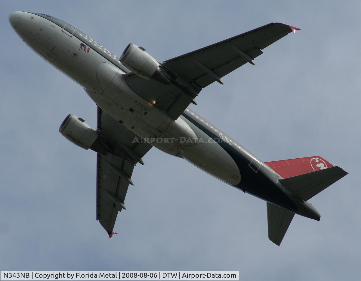 N343NB, 2002 Airbus A319-114 C/N 1752, Northwest A319