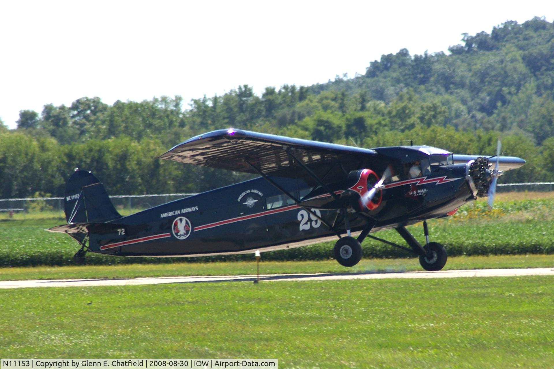 N11153, 1931 Stinson SM-6000-B C/N 5021, Arriving on Runway 30 with the U.S. Mail