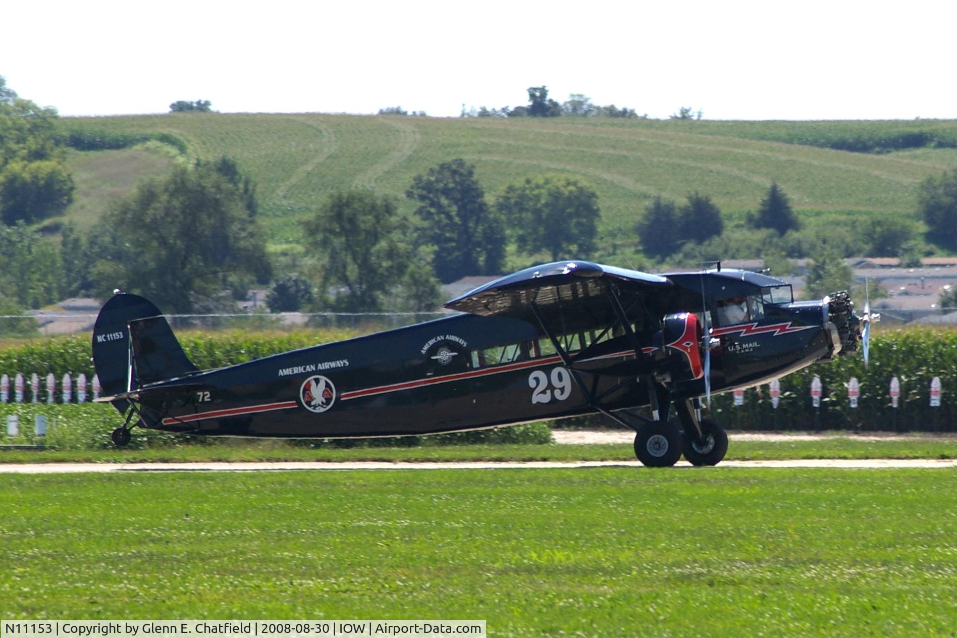 N11153, 1931 Stinson SM-6000-B C/N 5021, Arriving on Runway 30 with the U.S. Mail