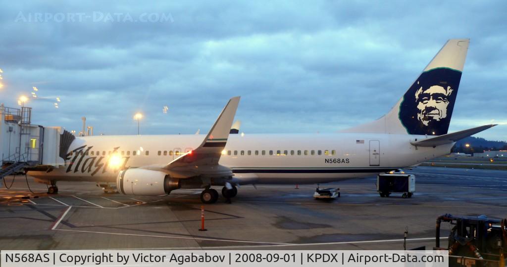 N568AS, 2007 Boeing 737-890 C/N 35183, At Portland