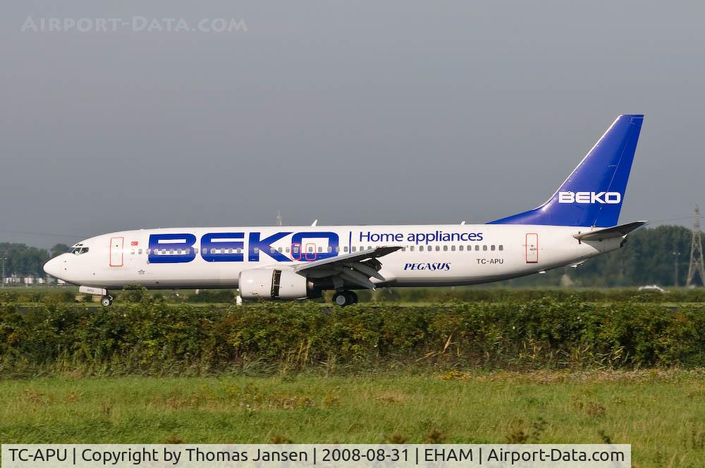TC-APU, 2001 Boeing 737-82R C/N 29344, Landing in Amsterdam