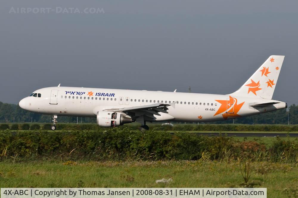 4X-ABC, 1992 Airbus A320-211 C/N 333, Landing in Amsterdam