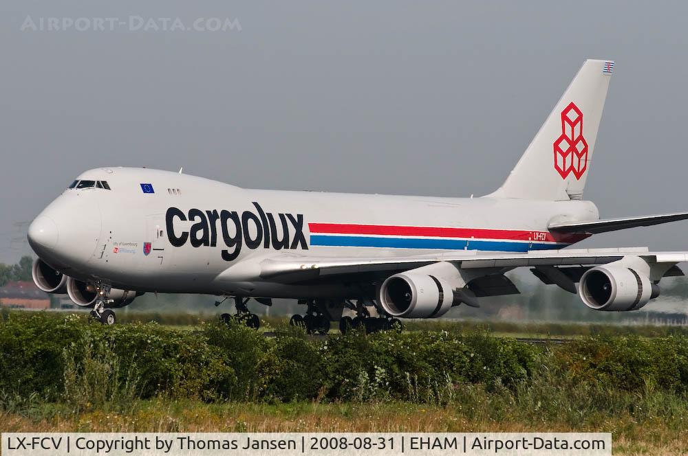 LX-FCV, 1993 Boeing 747-4R7F C/N 25866, Landing in Amsterdam