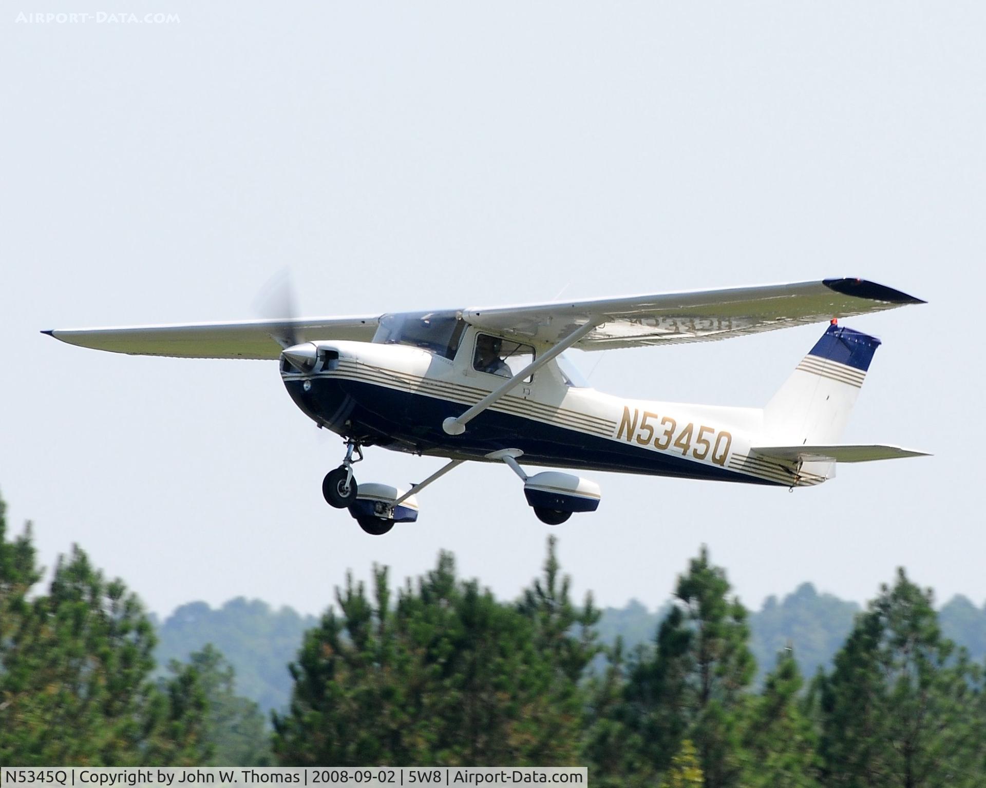 N5345Q, 1972 Cessna 150L C/N 15073245, Departing runway 4