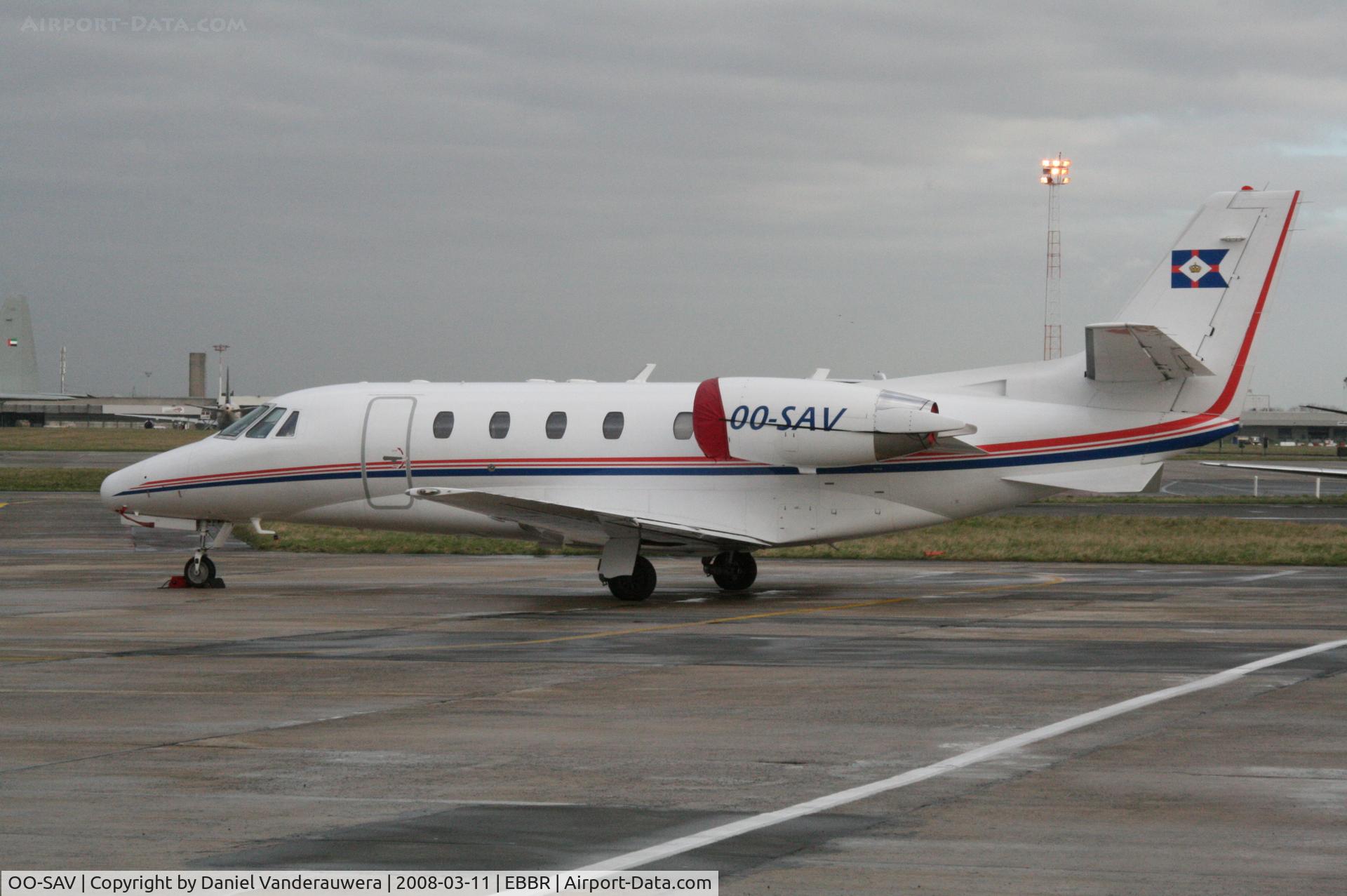 OO-SAV, 2001 Cessna 560XL Citation Excel C/N 560-5189, parked on General Aviation apron (Abelag)