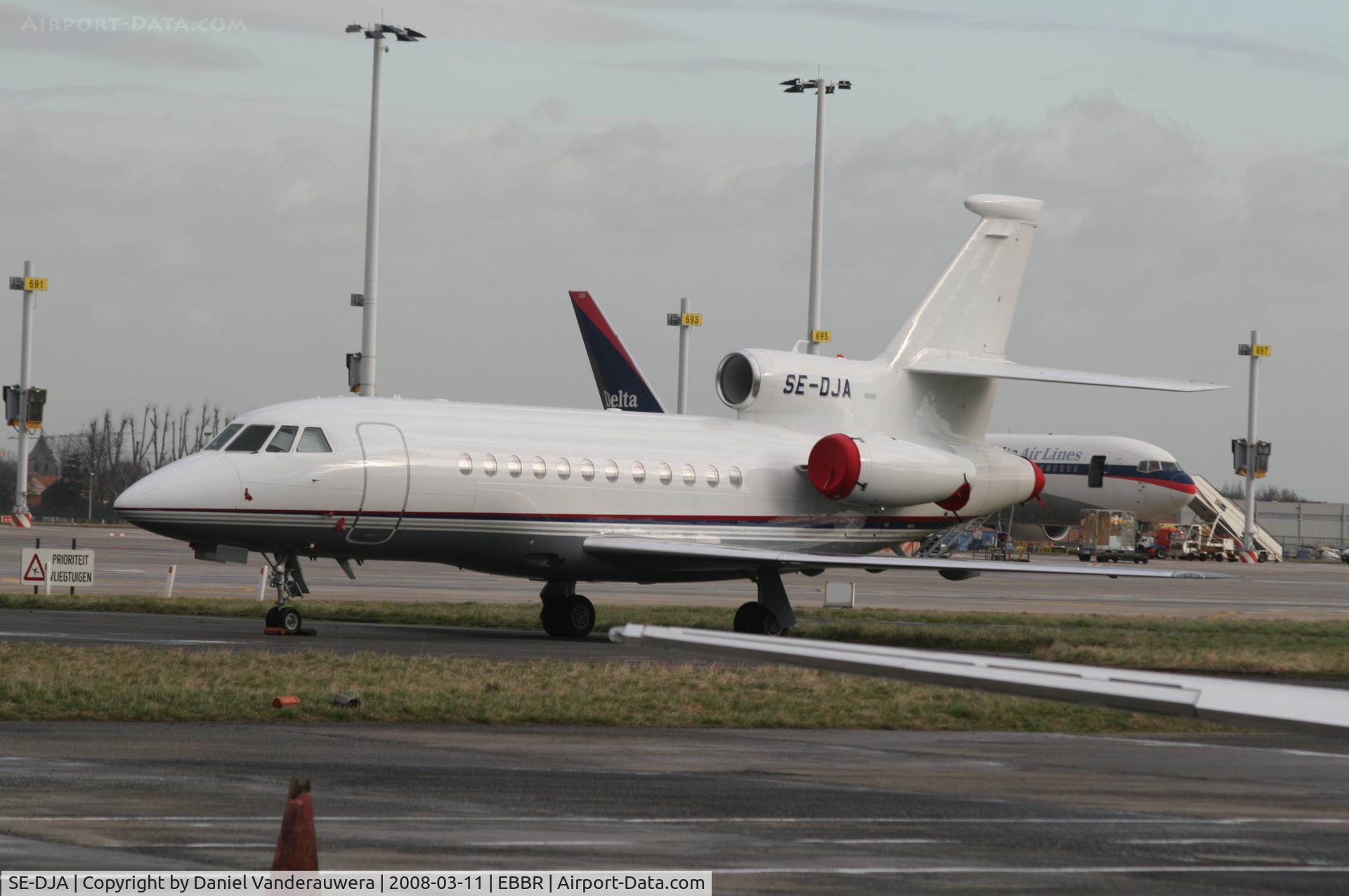SE-DJA, 2006 Dassault Falcon 900EX C/N 171, parked on General Aviation apron (Abelag)