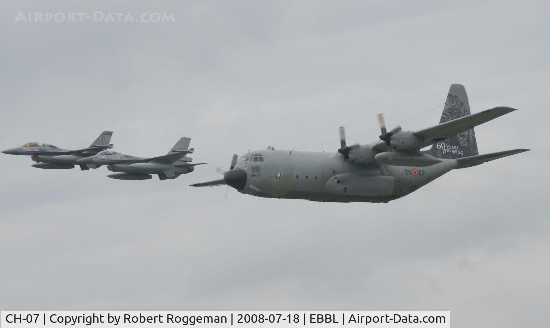 CH-07, 1971 Lockheed C-130H Hercules C/N 382-4476, Making low pass with FA-95 FB-14.Special colors 60 YEARS 15 th WING.200.000 Hrs.Photo Call 2008.