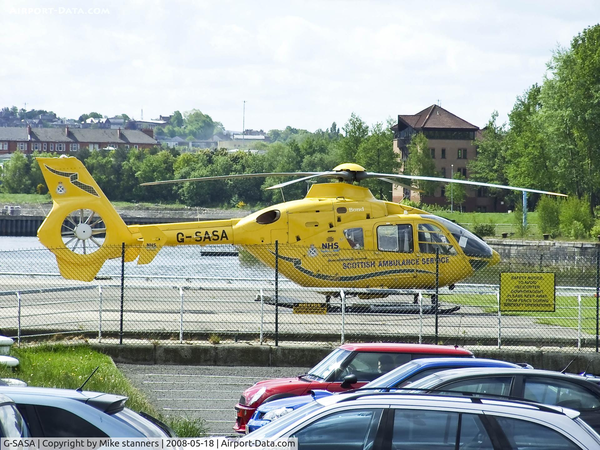 G-SASA, 2000 Eurocopter EC-135T-2 C/N 0147, Air ambulance EC-135 Seen here at its Glasgow heleport base