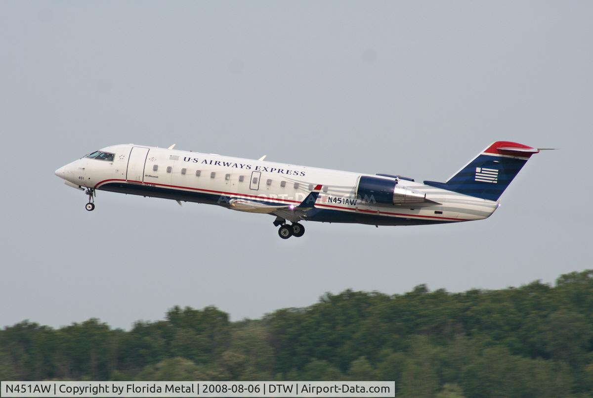 N451AW, 2003 Bombardier CRJ-200LR (CL-600-2B19) C/N 7832, Air Wisconsin US Airways Express CRJ-200
