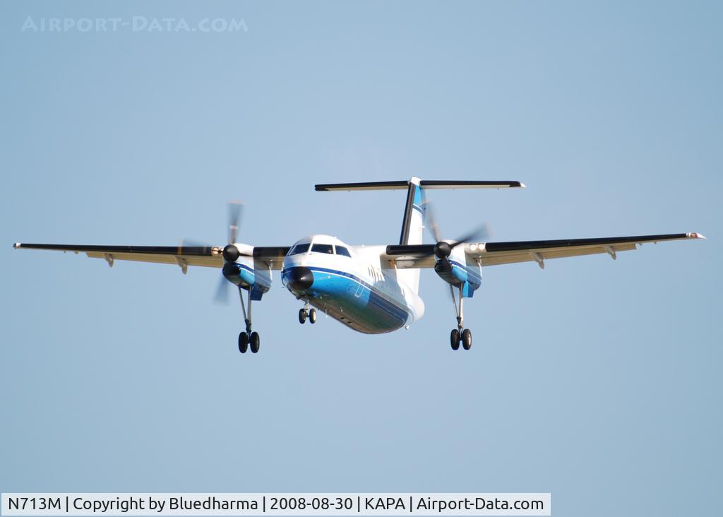 N713M, 1986 De Havilland Canada DHC-8-102 Dash 8 C/N 030, On approach to 17L.