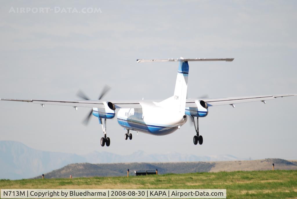 N713M, 1986 De Havilland Canada DHC-8-102 Dash 8 C/N 030, On approach to 17L.