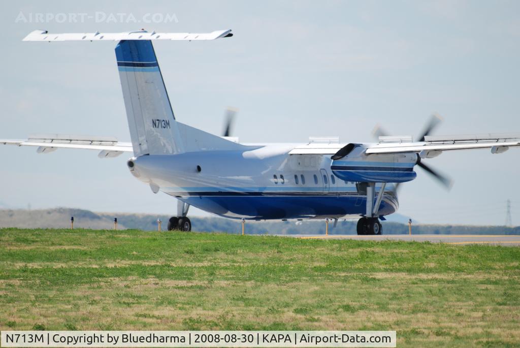 N713M, 1986 De Havilland Canada DHC-8-102 Dash 8 C/N 030, Rolling for takeoff on 17L.