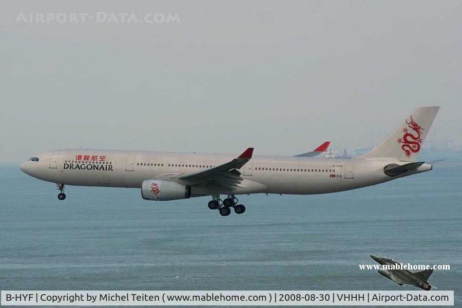 B-HYF, Airbus A330-342 C/N 234, Dragonair approaching runway 25R