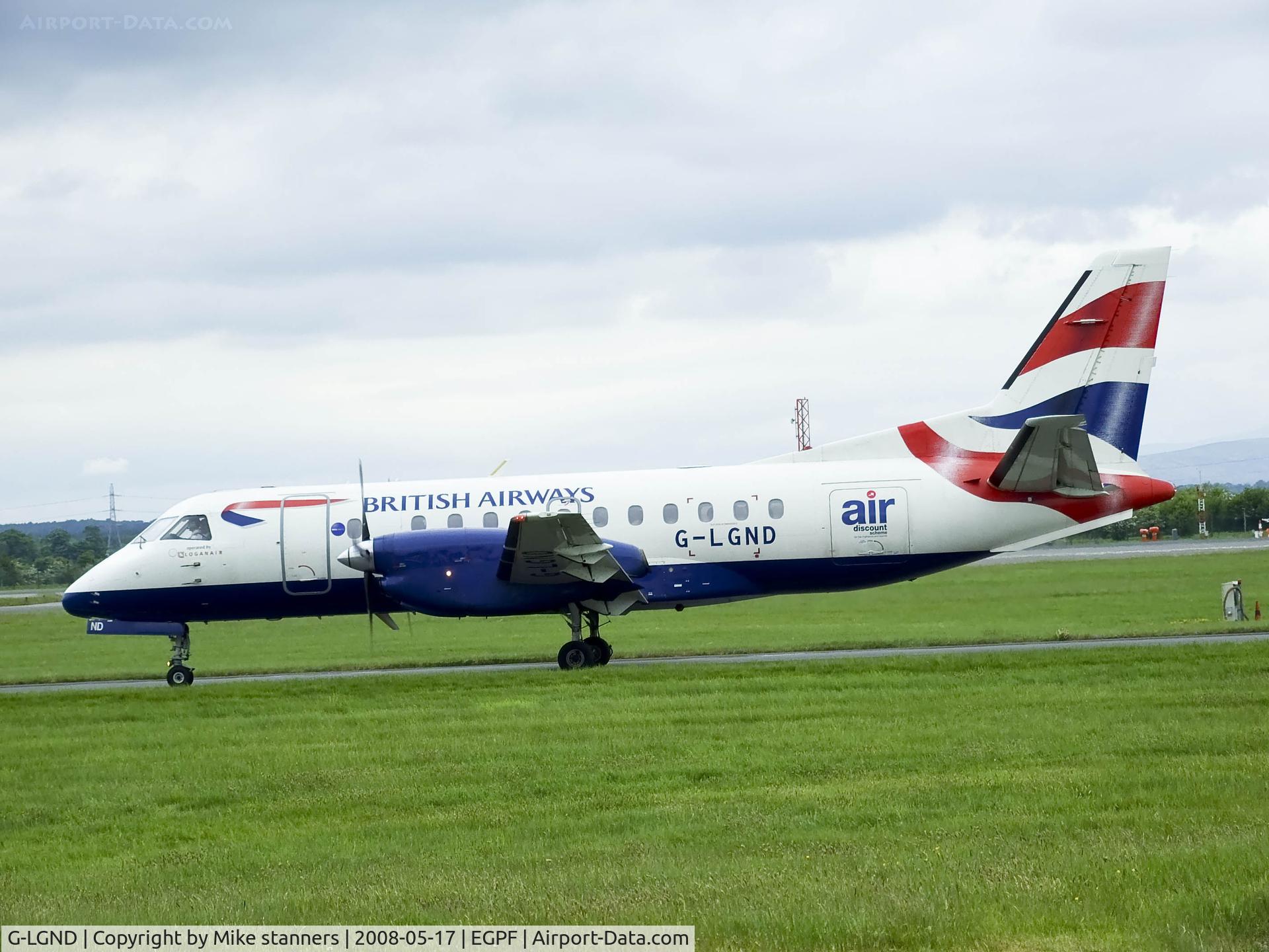 G-LGND, 1989 Saab SF340B C/N 340B-169, Loganair SF.340B in the colour scheme of BA