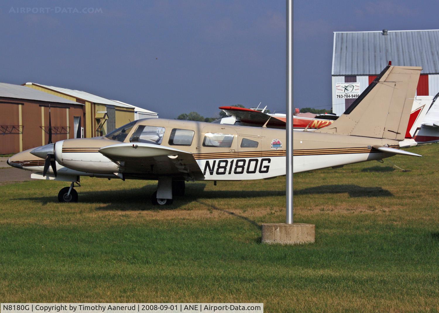 N8180G, 1980 Piper PA-34-200T C/N 348070174, Parked at Anoka County