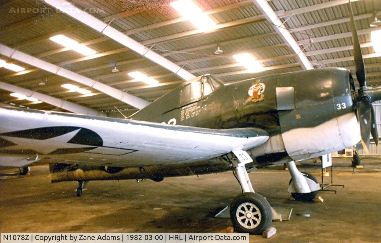 N1078Z, 1963 Grumman F6F-5 Hellcat C/N 27354801-66, CAF Hellcat at Harlingen