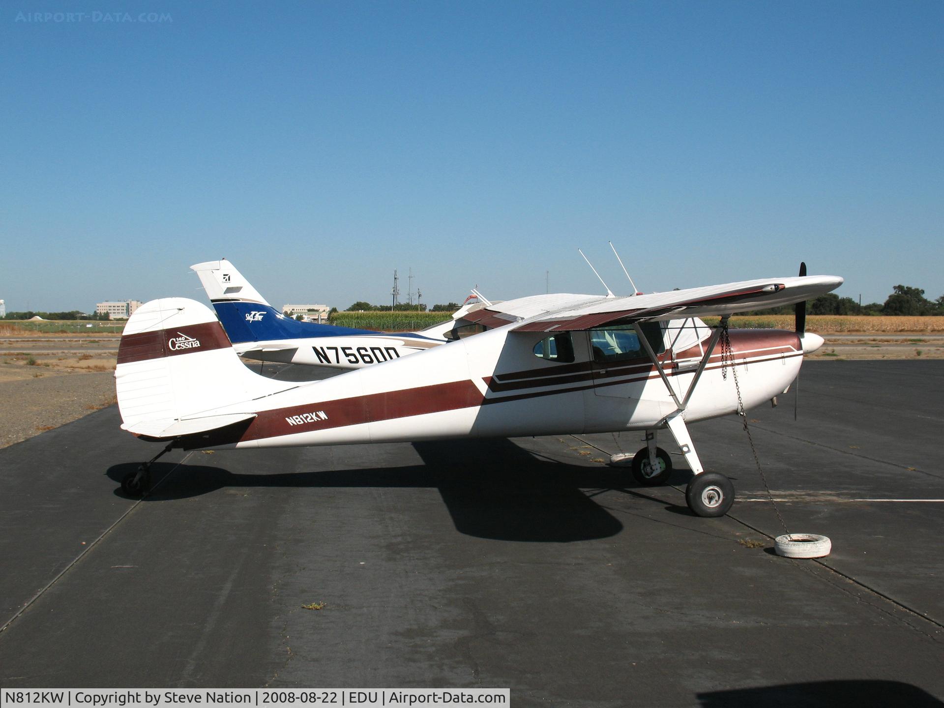 N812KW, 1946 Cessna 140 C/N 8752, Vallecito-, CA-based 1946 cessna 140 visiting @ University Airport, davis, CA