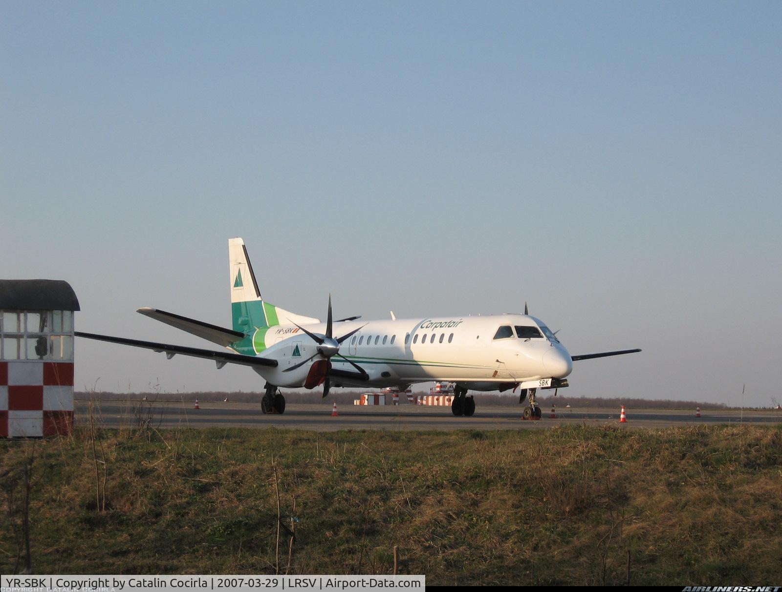 YR-SBK, 1996 Saab 2000 C/N 2000-033, Scheduled flight to Suceava. Ex-reg: HB-IZR
