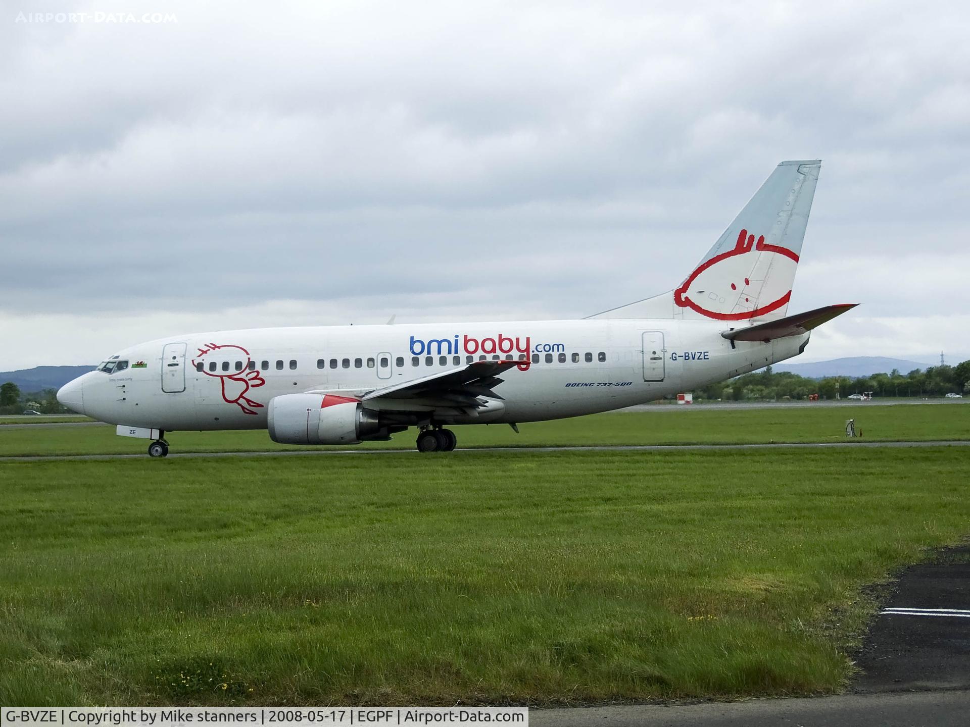 G-BVZE, 1993 Boeing 737-59D C/N 26422, BMI Baby B737 taxiing to runway 05 At Glasgow airport