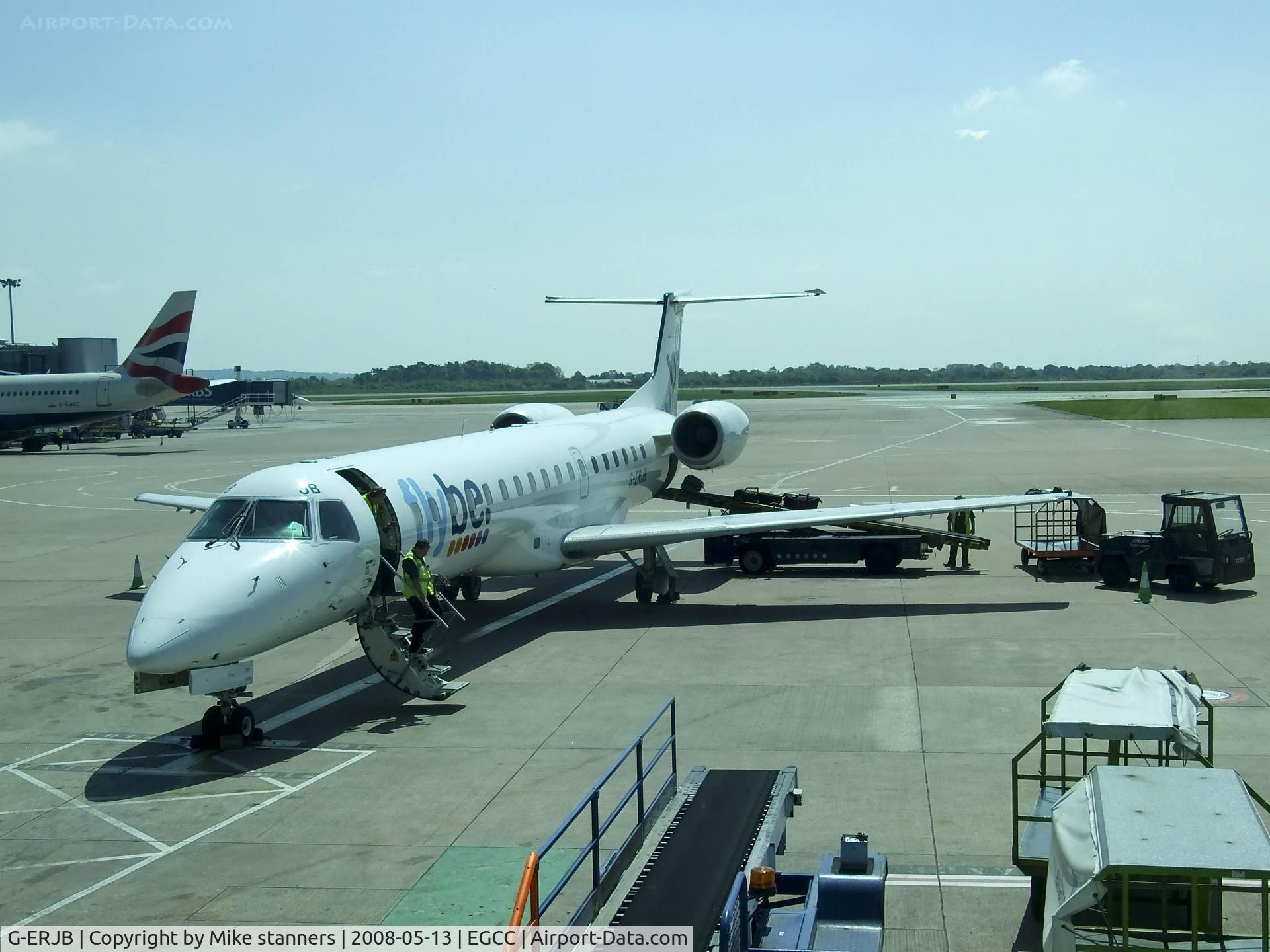 G-ERJB, 2000 Embraer EMB-145EP (ERJ-145EP) C/N 145237, Flybe ERJ-145 At Manchester after arriving from Edinburgh on the flight that i was on