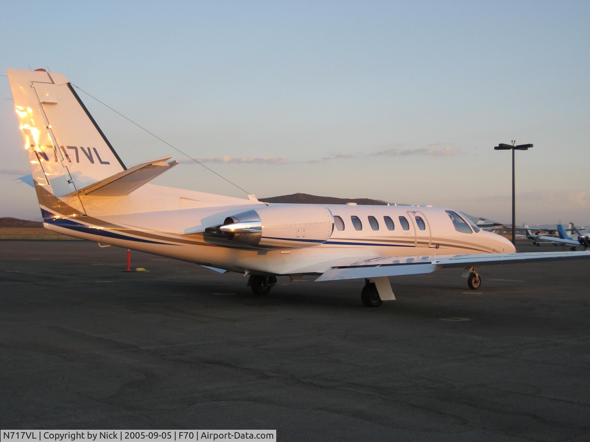 N717VL, 2005 Cessna 550 C/N 550-1108, French Valley Airport, Murrieta,Ca. This is a really nice Cessna Citation. You rock, Brad!