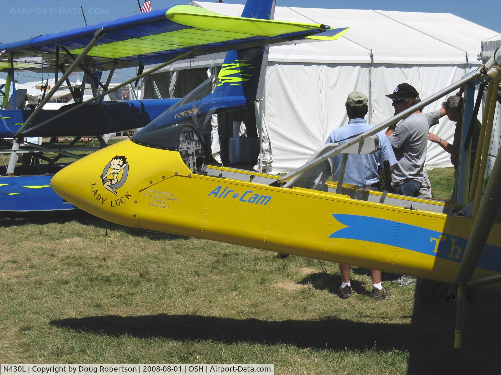 N430L, 2008 Lockwood Aircam C/N AC139, 2008 Nordgren Loran AIR CAM 'Lady Luck', two Rotax 912S pushers 100 Hp each