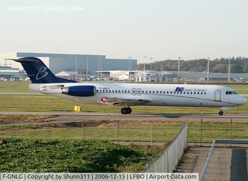 F-GNLG, 1991 Fokker 100 (F-28-0100) C/N 11363, Rolling holding point rwy 14L for departure...