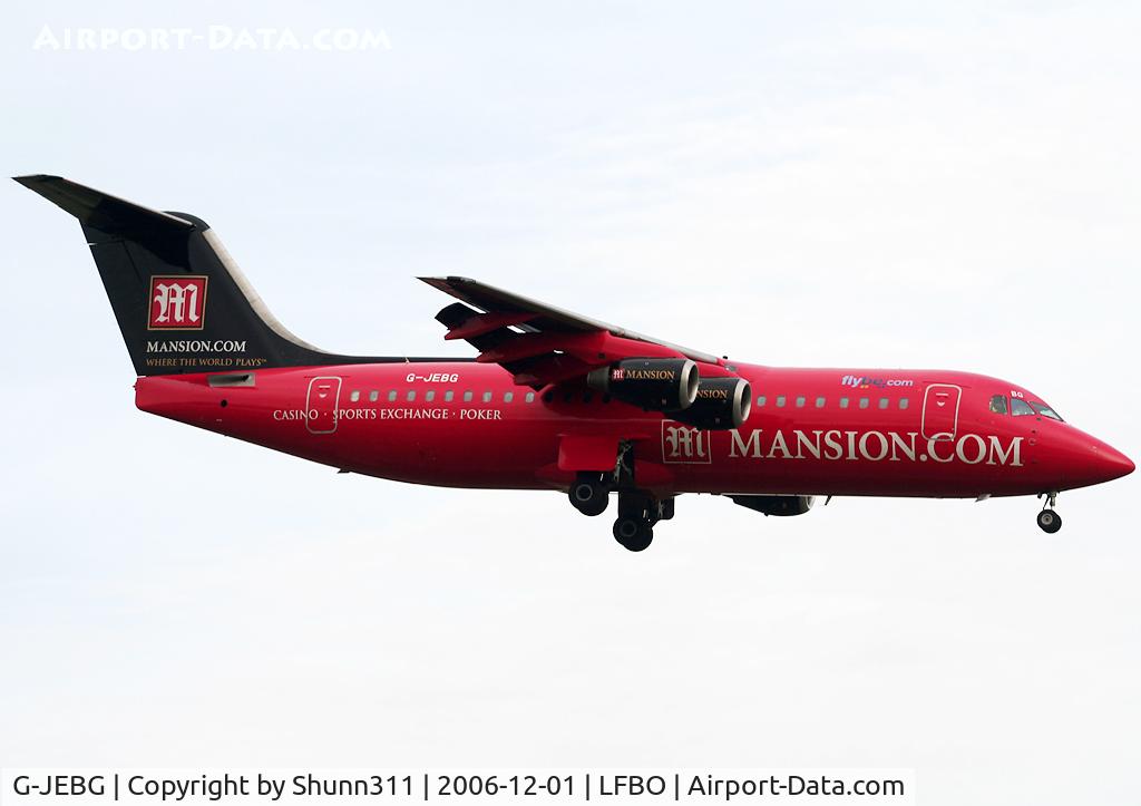 G-JEBG, 1992 British Aerospace BAe.146-300 C/N E3209, Landing rwy 14R