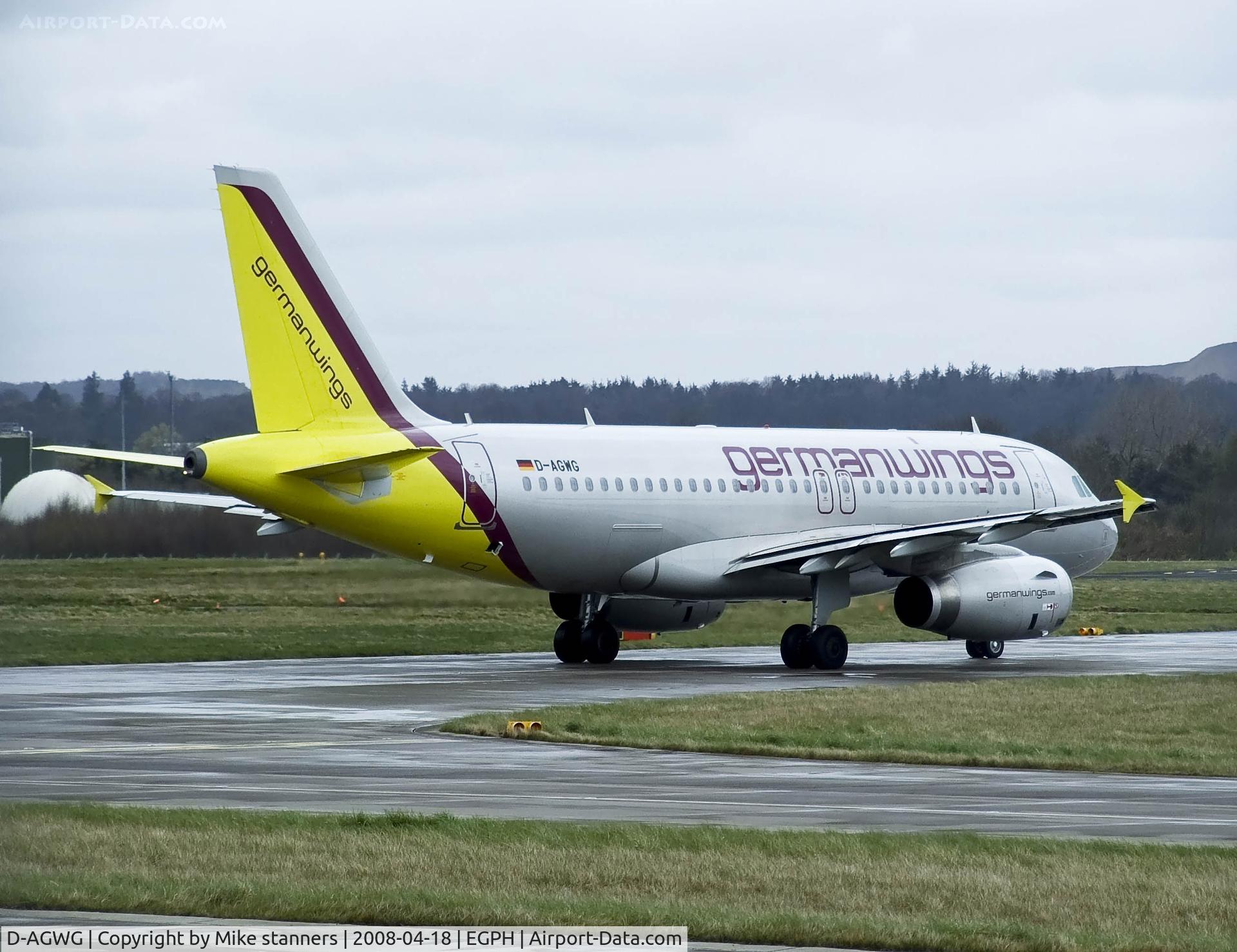 D-AGWG, 2007 Airbus A319-132 C/N 3193, Germanwings A319 Waiting to enter rwy06 at EDI