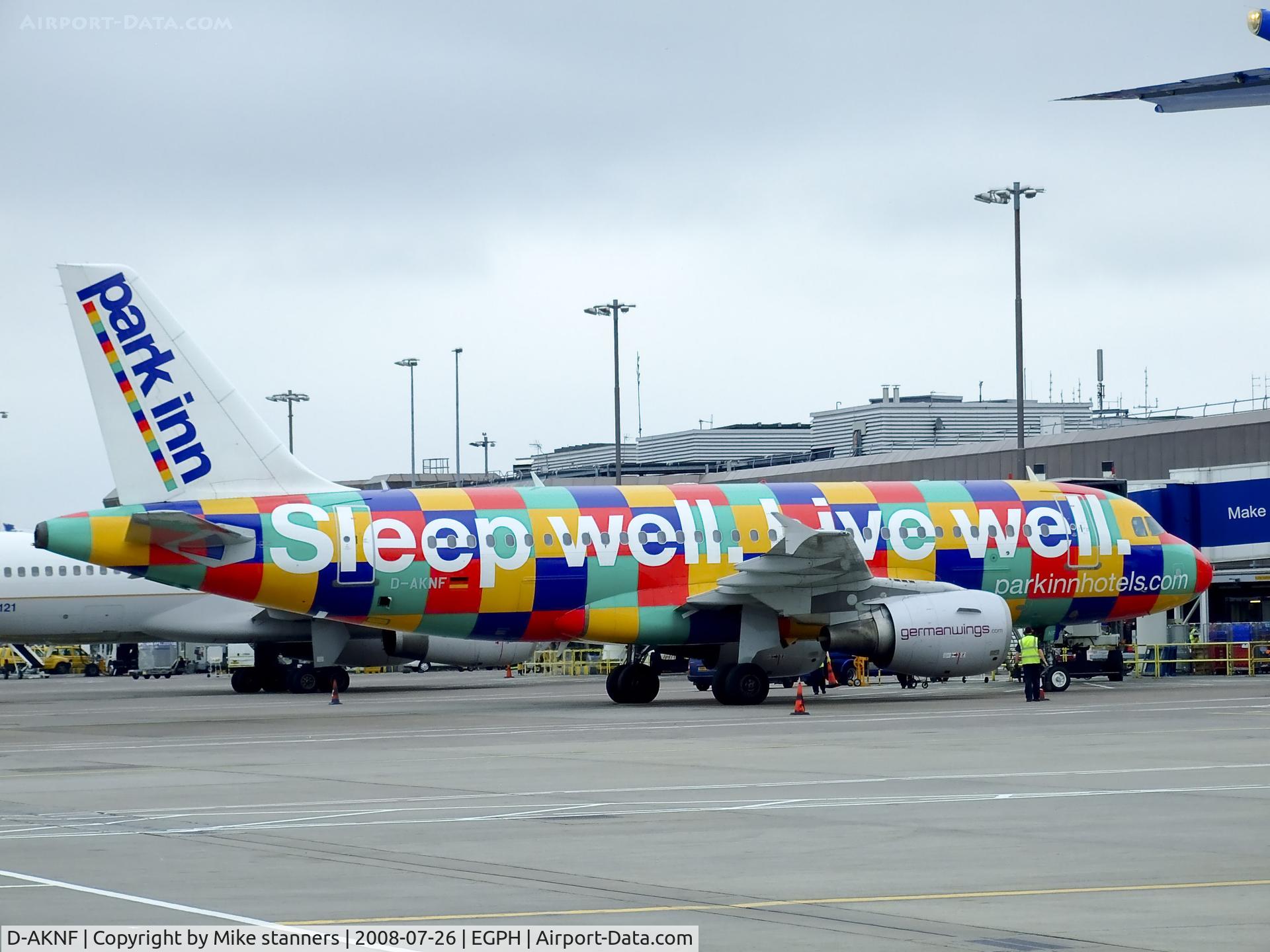 D-AKNF, 1997 Airbus A319-112 C/N 0646, Stunning harleyquin scheme on this Germanwings A319 at EDI