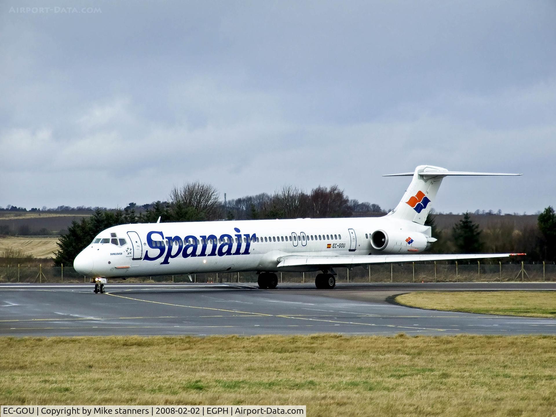 EC-GOU, 1991 McDonnell Douglas MD-83 (DC-9-83) C/N 53198, Spanair MD-83 Taxiing into Edinburgh airport