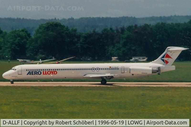 D-ALLF, 1987 McDonnell Douglas MD-83 (DC-9-83) C/N 49602, Flight to LOWG