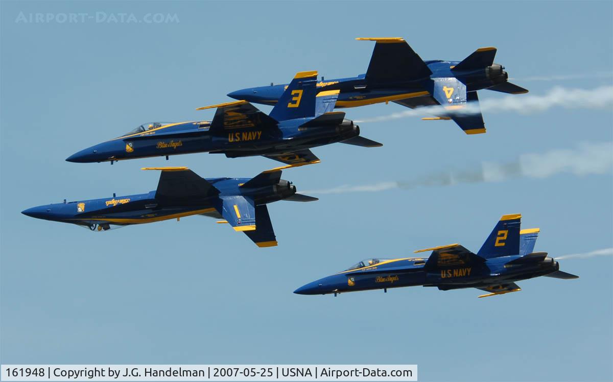 161948, McDonnell Douglas F/A-18A Hornet C/N 0157, over U.S. Naval Academy