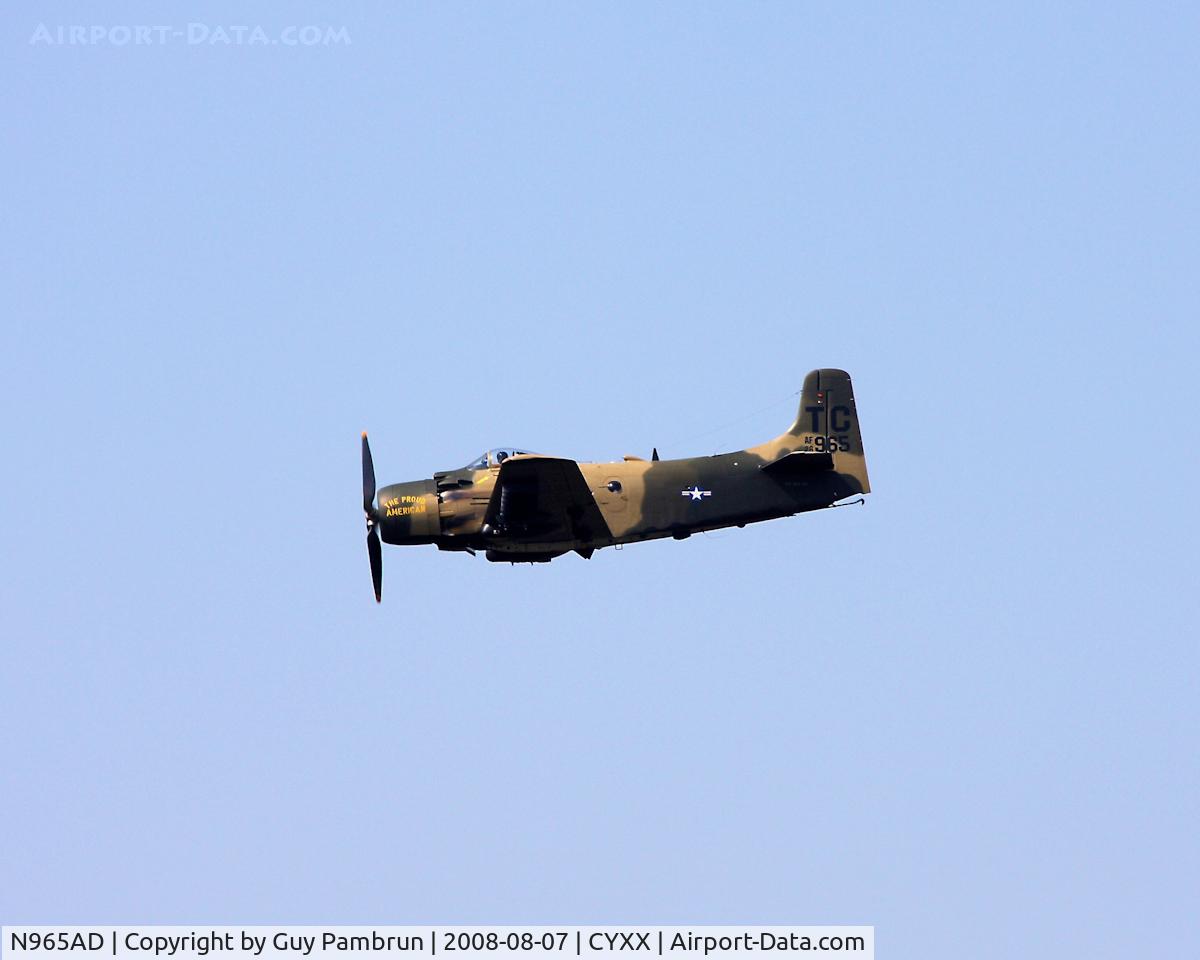 N965AD, 1952 Douglas A-1D Skyraider (AD-4NA) C/N 7765, Departing Abbotsford