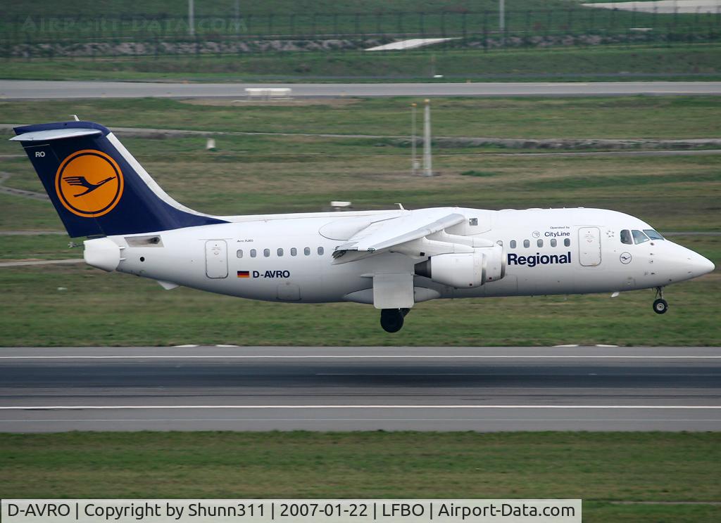 D-AVRO, 1994 British Aerospace Avro 146-RJ85 C/N E.2246, Landing rwy 14R
