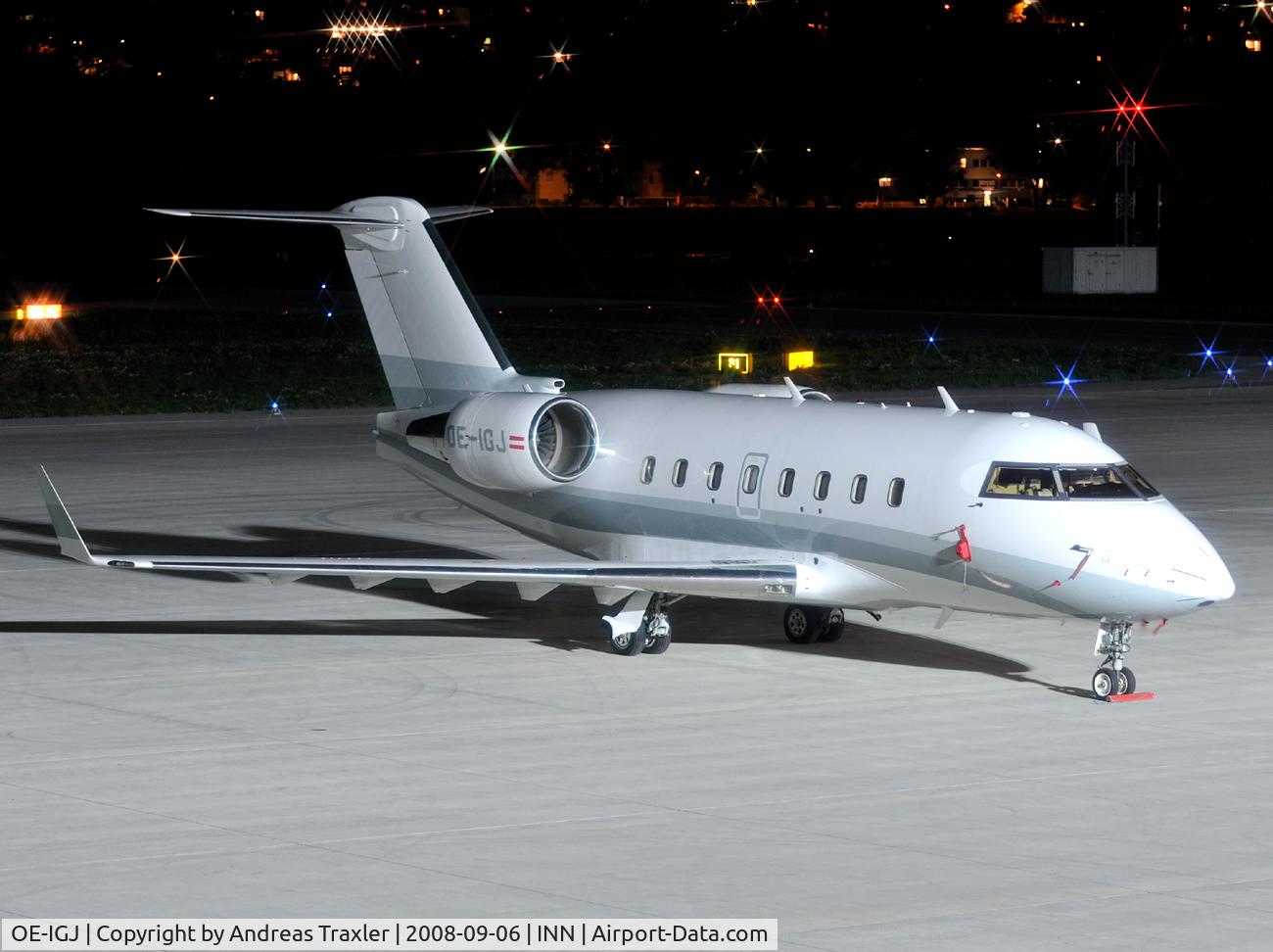 OE-IGJ, 2004 Bombardier Challenger 604 (CL-600-2B16) C/N 5598, Nightshot with three filters.