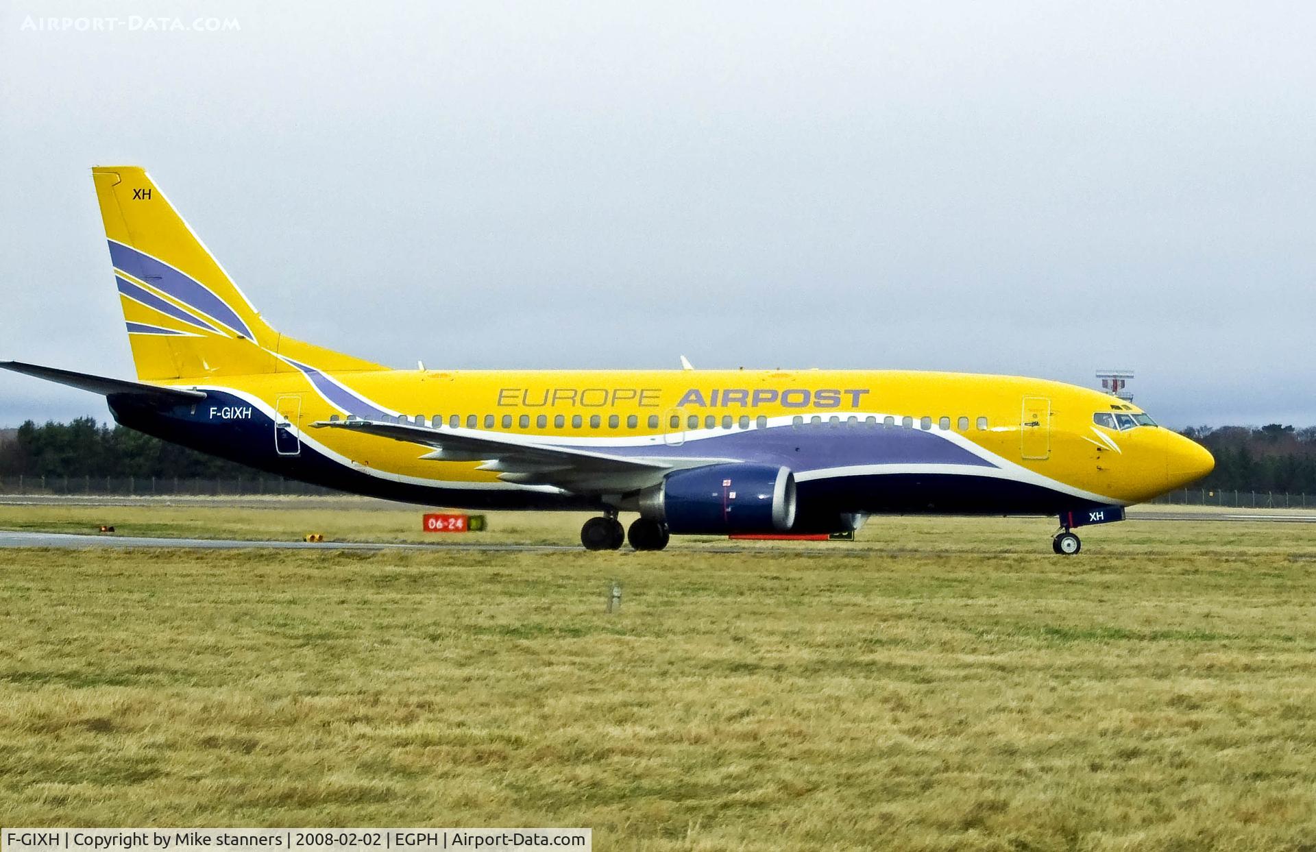 F-GIXH, 1987 Boeing 737-353 C/N 23788, Airpost europe B737 Arriving at EDI On a rugby charter flight